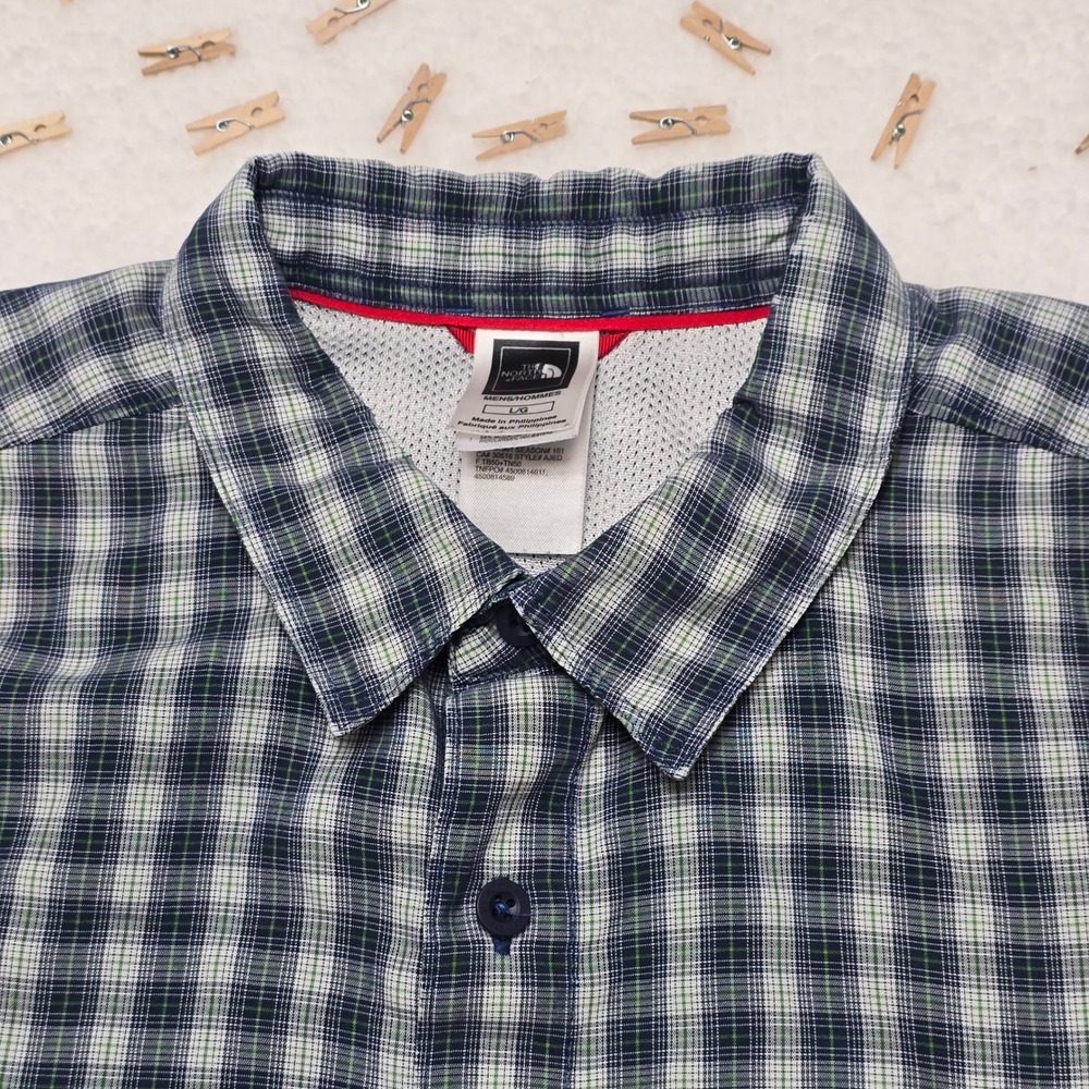 The North Face Mens Plaid Short Sleeve‎ Button Up Shirt Large Camp Hiking - Picture 5 of 15